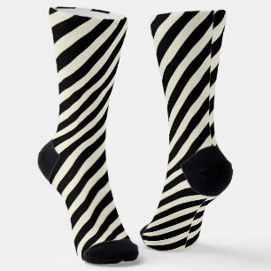 Schicke monochrome Schwarz-Weiß-Diagonalstreifen Socken