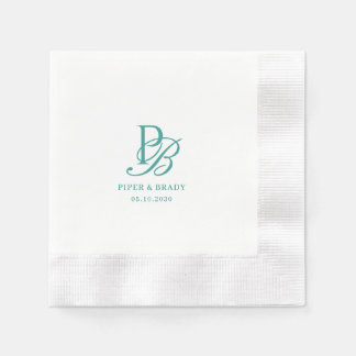 Schicke Monogramm-Hochzeits-Engagement-Probedinner Serviette