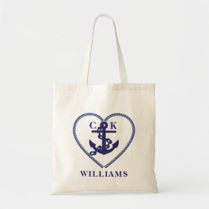 SCHICKE NAUTISCHE NAVY ANKER EIGENES MONOGRAMM TRAGETASCHE