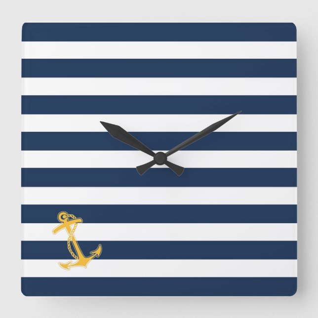 Schicke nautischWanduhr Quadratische Wanduhr (Vorderseite)