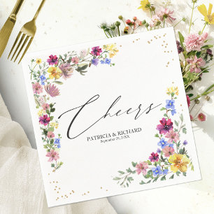 Schicke neutrale Farben Boho Blumen Hochzeitsservi Serviette