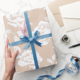 Schicke neutrale rosa weiße Blumengestaltung Geschenkpapier