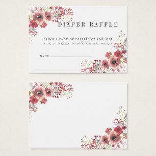 Schicke noble rote BlumenAquarell-Babyparty
