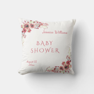 Schicke noble rote BlumenAquarell-Babyparty Kissen