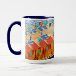 Schicke orange und blaue Cabanas-Strand-Art Tasse