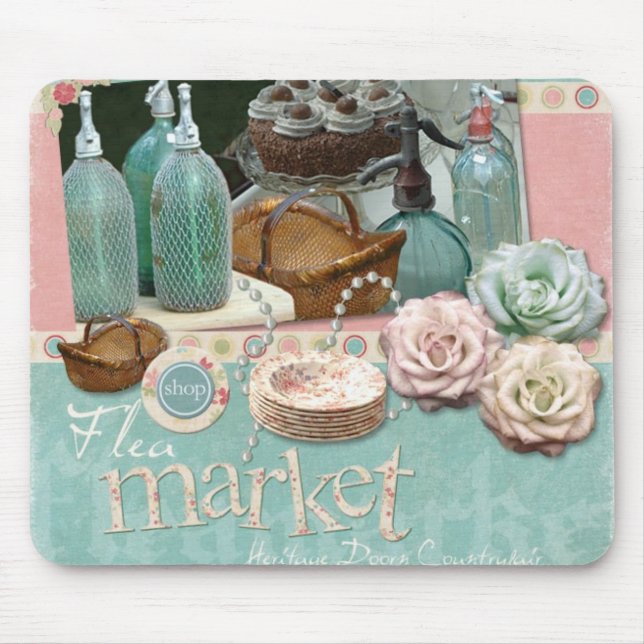 Schicke Paris-Flohmarkt-Mausunterlage Mousepad (Vorne)