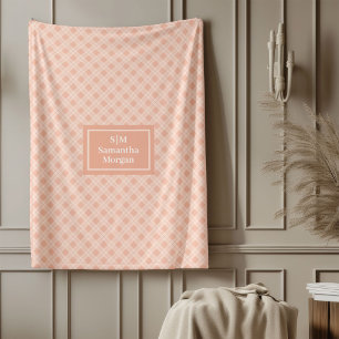 Schicke Pastell-Korallen-Decke Elegantes personali Fleecedecke