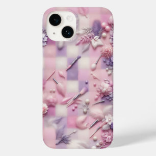Schicke Pastell-Makeup- & Blumen-Handyhülle - Rosa Case-Mate iPhone 14 Hülle