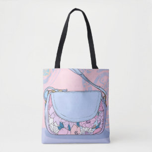 Schicke Pastell-Pink-Lavendel-Blumen-Handtasche
