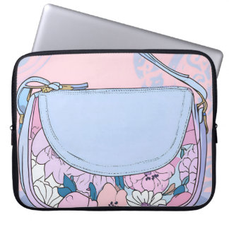 Schicke Pastell-Pink-Lavendel-Blumen-Handtasche Laptopschutzhülle