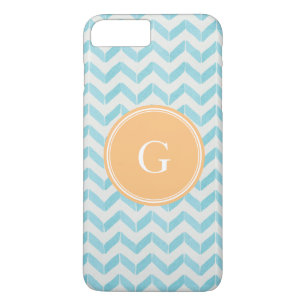 Schicke Pastell Türkis Chevron Individueller Monog Case-Mate iPhone Hülle