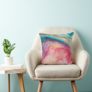Schicke Pastell-Wasserfarbe-Wash-Moderne Gold-Spri Kissen