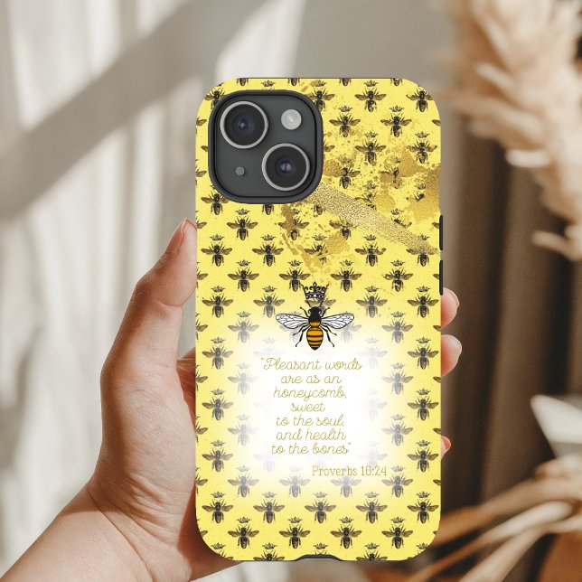 Schicke Pastellgelbe Goldbiene Gitter Bibel Königi Case-Mate iPhone Hülle (Von Creator hochgeladen)