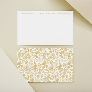 Schicke personalisierte Stationery mit goldenem Bl Mitteilungskarte