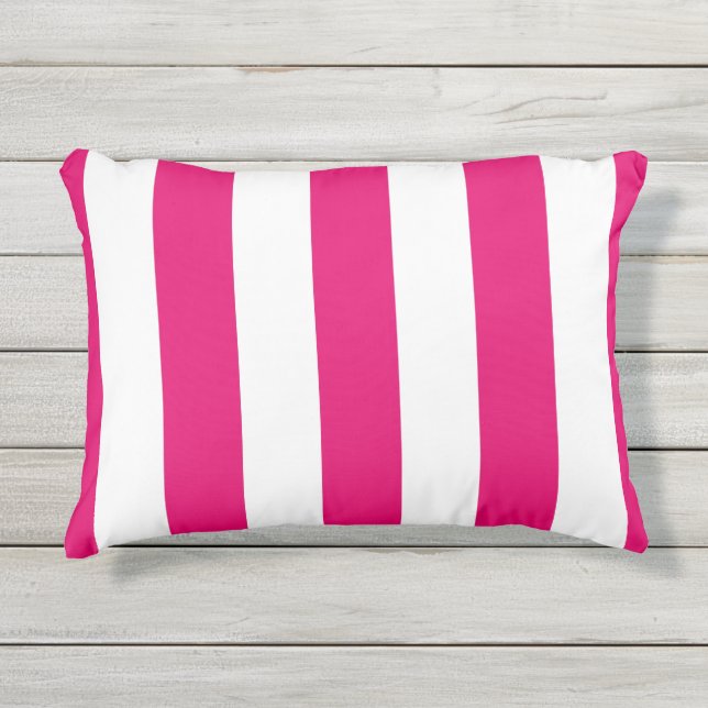 SCHICKE PILLOW_PRETTY PINK-STREIFEN IM FREIEN KISSEN FÜR DRAUßEN (Vorderseite)