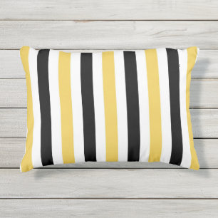 SCHICKE PILLOW_YELLOW/BLACK/WHITE STREIFEN IM KISSEN FÜR DRAUßEN