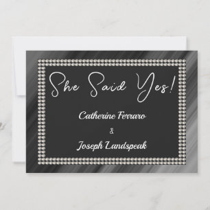 Schicke Retro-Schwarze und Weiße Perlen Save The Date