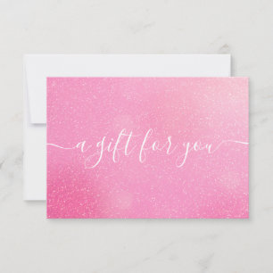 Schicke rosa-glitzernde Geschenkkarte