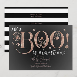 Schicke Rosa Goldene BOO Elegante Babyparty Einladung