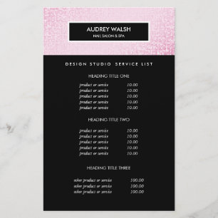 Schicke rosa Pailletten  Schwarze Salon-Preise und Flyer