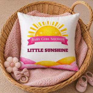 Schicke rosa Schleife Little Sunshine Baby Mädchen Kissen