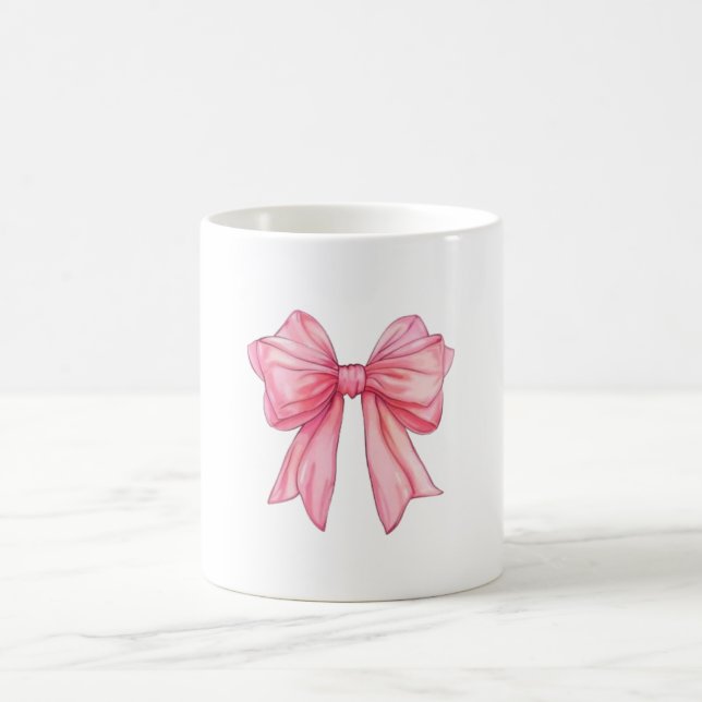 Schicke rosa Schleifen-Ästhetik-Kaffeetasse Kaffeetasse (Mittel)