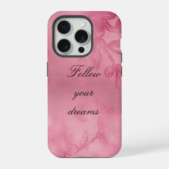 Schicke rosa Spitze iPhone Hülle (Rückseite)