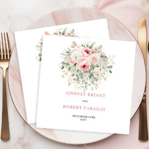 Schicke rosafarbene Hochzeitsservietten mit minima Serviette