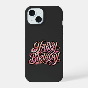 Schicke Rose Gold Alles Gute zum Geburtstag Glitte iPhone 15 Hülle