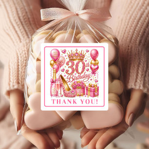 Schicke Rose Gold Glitter 30. Geburtstag Sticker