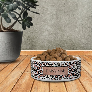 Schicke Rose Gold Leopard Muster Personalisierte H Napf