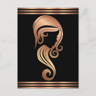 Schicke Rose Gold Rosa Schönheit Mädchen Haar Make Postkarte