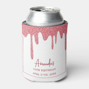 Schicke Roségold-Tröpfchen-Glitter-Sweet-16-Geburt Dosenkühler