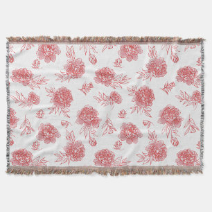 Schicke rote Blumen   Decke