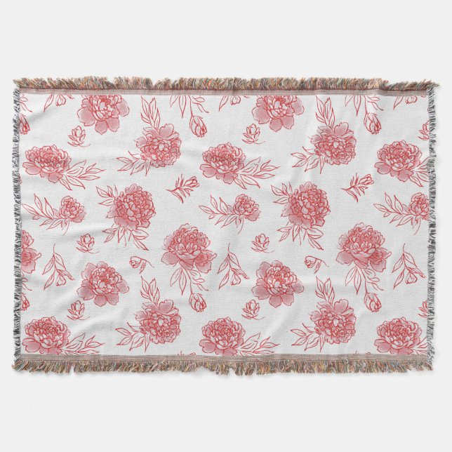 Schicke rote Blumen   Decke (Vorderseite)