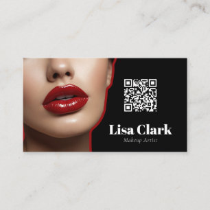 Schicke rote Gloss-Lippenstift Glam-Make-up-Artist Visitenkarte