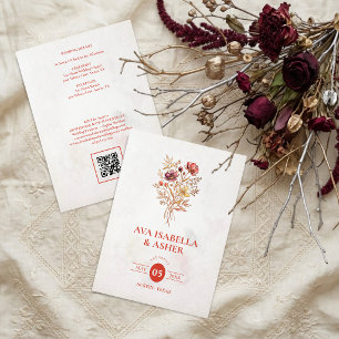 Schicke rustikale Wildblumen Brautstrauß-Hochzeit  Einladung