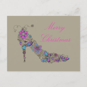 Schicke Schuh-Weihnachten -Postkarte / RSVP / Einl Einladungspostkarte