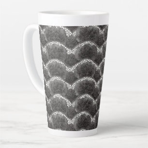 Schicke Schwarz Weiß Floral Milchtasse
