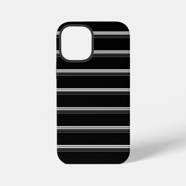 Schicke schwarz-weiß gestreifte  iPhone hülle (Rückseite)