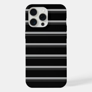 Schicke schwarz-weiß gestreifte iPhone 15 pro max hülle