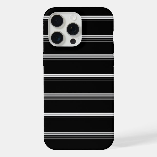 Schicke schwarz-weiß gestreifte  iPhone hülle (Rückseite)