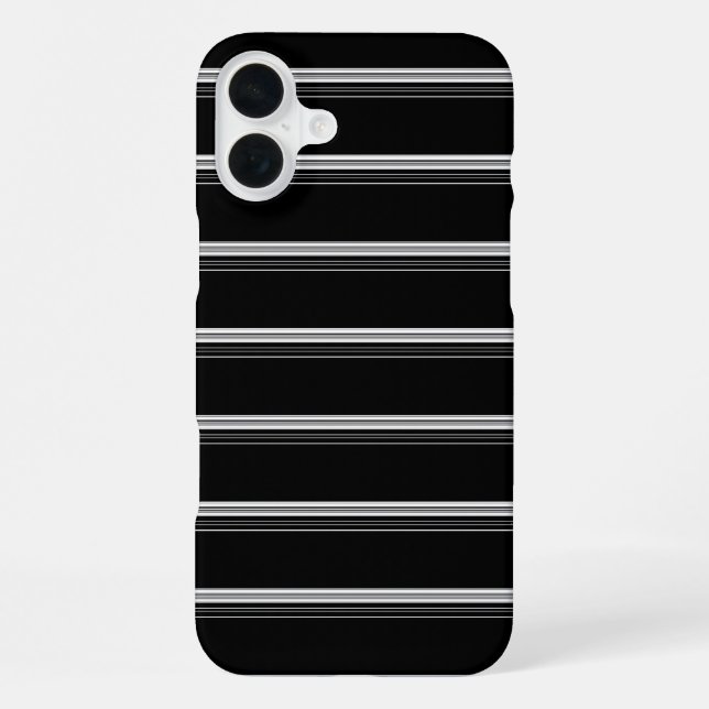 Schicke schwarz-weiß gestreifte  iPhone hülle (Rückseite)