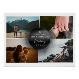 Schicke Schwarz-Weiß-Ornamentfotos 4 Fotos Poster