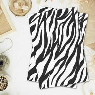 Schicke Schwarz-Weiß-Zebradruck-Safari-Geburtstags Seidenpapier