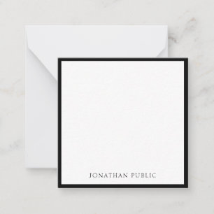 Schicke schwarze Grenzweiße moderne einfache Mitteilungskarte
