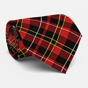 Schicke schwarze rote gelbe weiße Quadrate Tartan Krawatte
