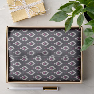 Schicke schwarze und violette Ikat-Stammesmuster Seidenpapier