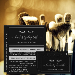Schicke Silberfolie Wimpern Beauty Makeup Artist Flyer