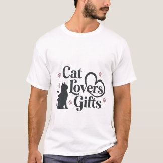 Schicke Silhouette einer schwarzen Katze mit Pfote T-Shirt